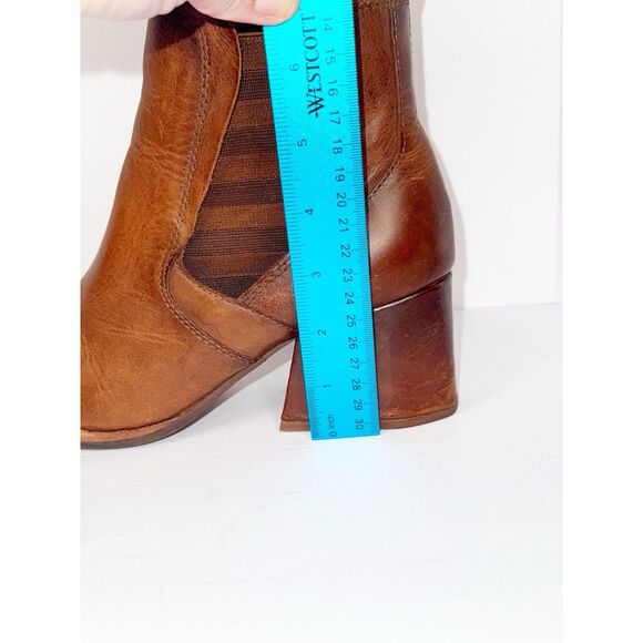 Kork Ease Albin Ankle Boot Pull On Brown Leather Bootie Chelsea Chunky Heel 8.5 - Picture 15 of 15